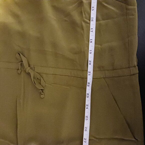 NEW Chaser Sage Green Ruffle Off-Shoulder Silk Romper Drawstring‎ Waist Size M - Picture 12 of 14